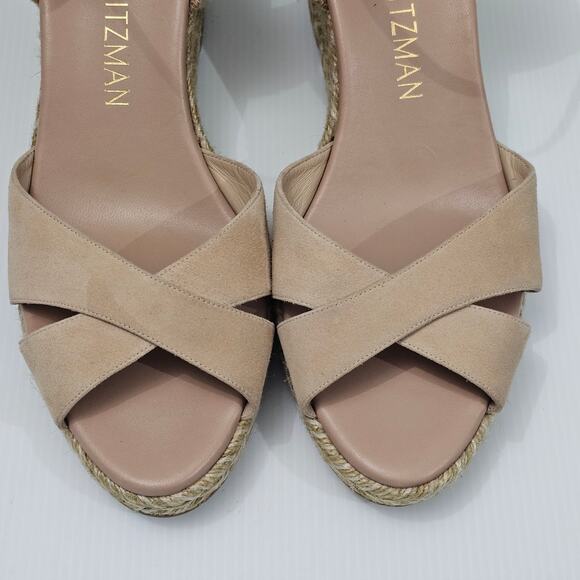 NEW Stuart Weitzman Mirela II Sandal Espadrille Wedge Adobe Tan Suede Size 11 - Picture 5 of 14